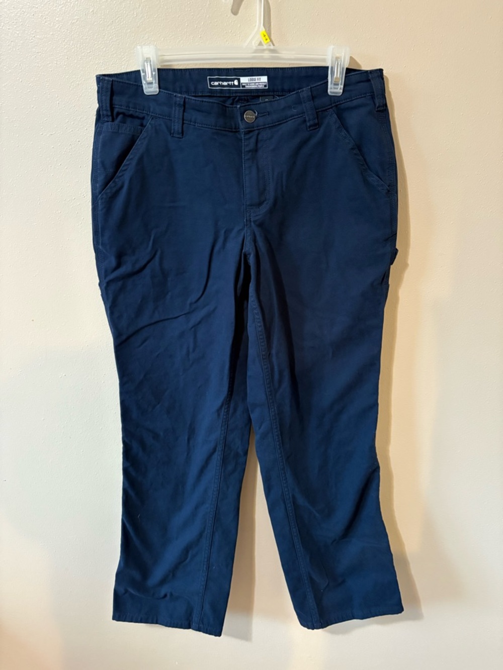 Carhartt Rugged Flex Loose Fit Canvas Work Pant Navy Womens size 10 short
